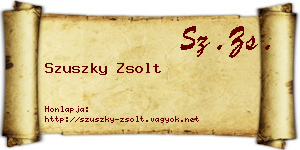 Szuszky Zsolt névjegykártya